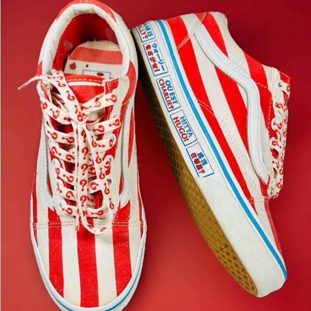 Vans Old Skool × Where’s Waldo collab “International Stripes” 7.5W/6M Very Clean